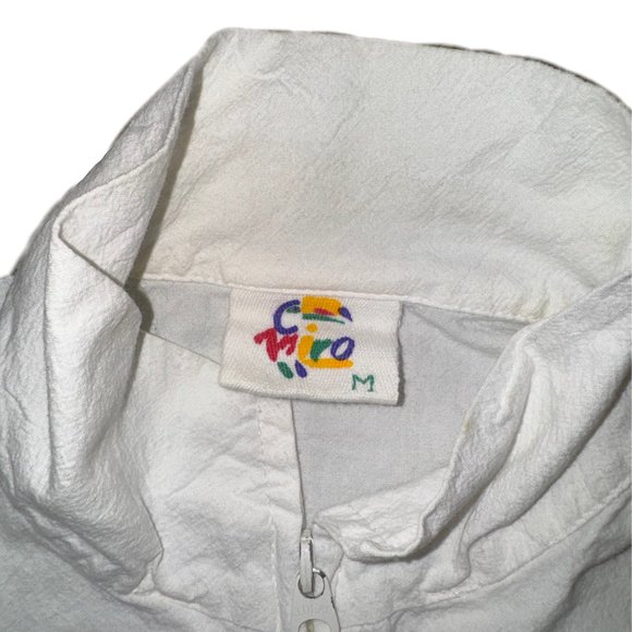 Vintage 80s Men's White Cancún, Mexico Cropped Zipper Jacket - Medium - Picture 3 of 3